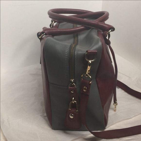 Gianni Notaro Maroon / Grey Saffiano Leather - Picture 2 of 9